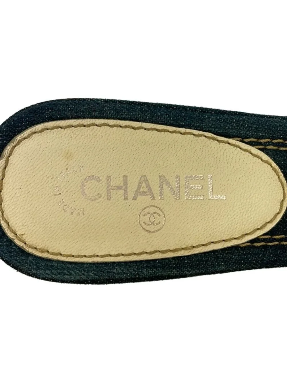 Chanel Mules Navy Camellia
